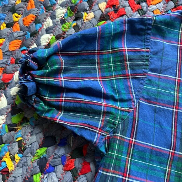 Vintage Handmade Blue Plaid Short Sleeve Button Up Blouse Women's SIze Medium - Picture 4 of 14